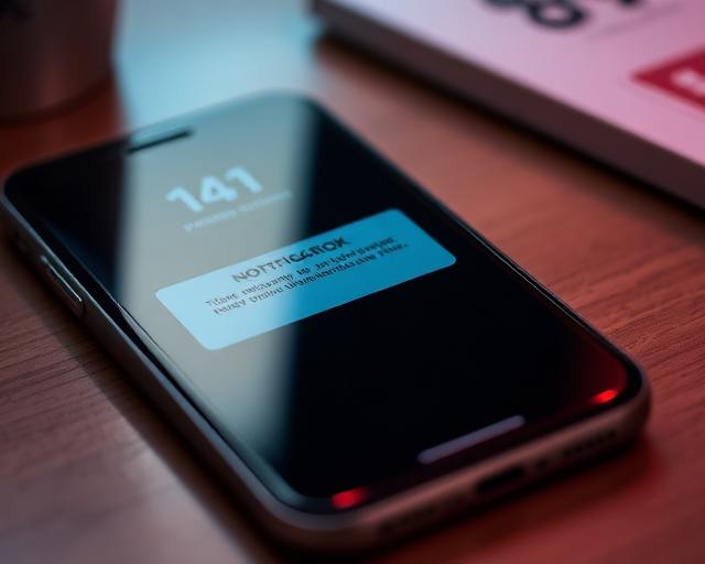 Smartphone showing notification alert