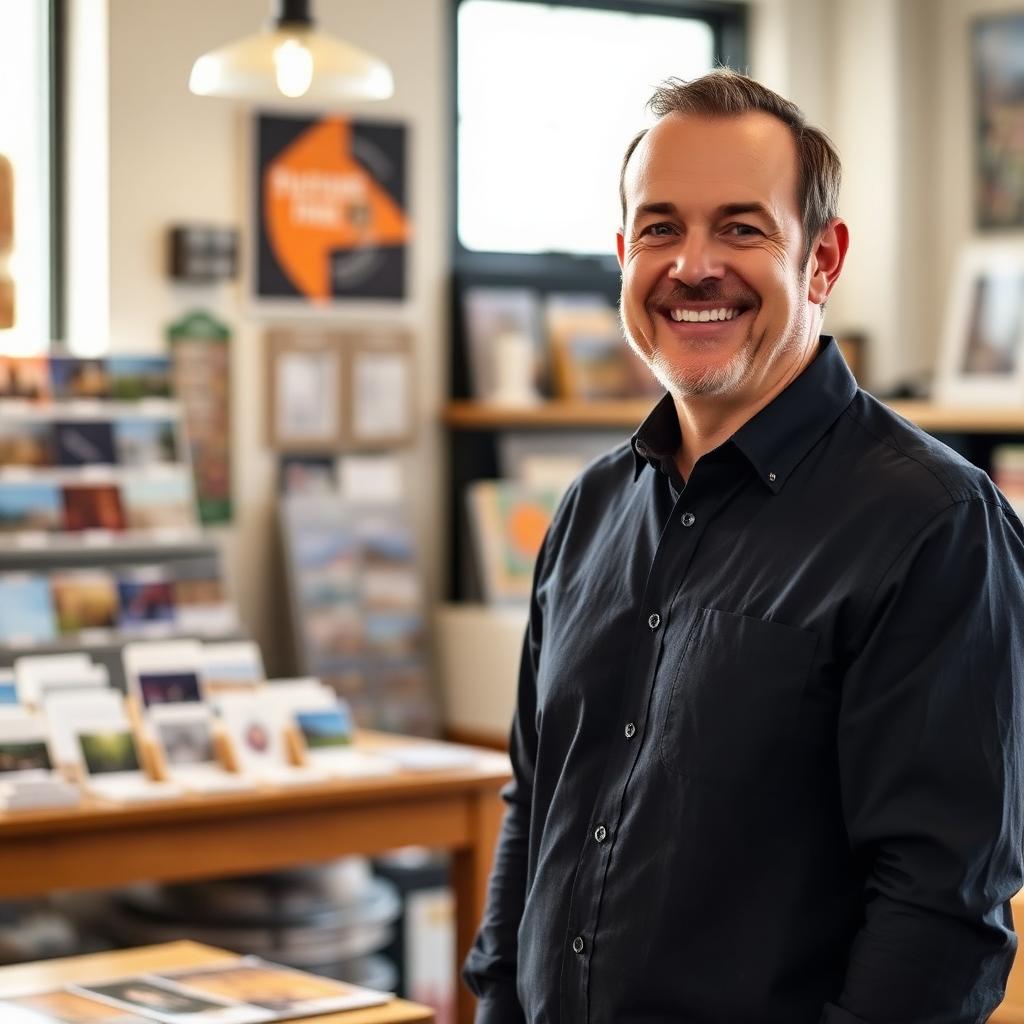 Kevin, founder of OfferReach, in his Peoria print shop